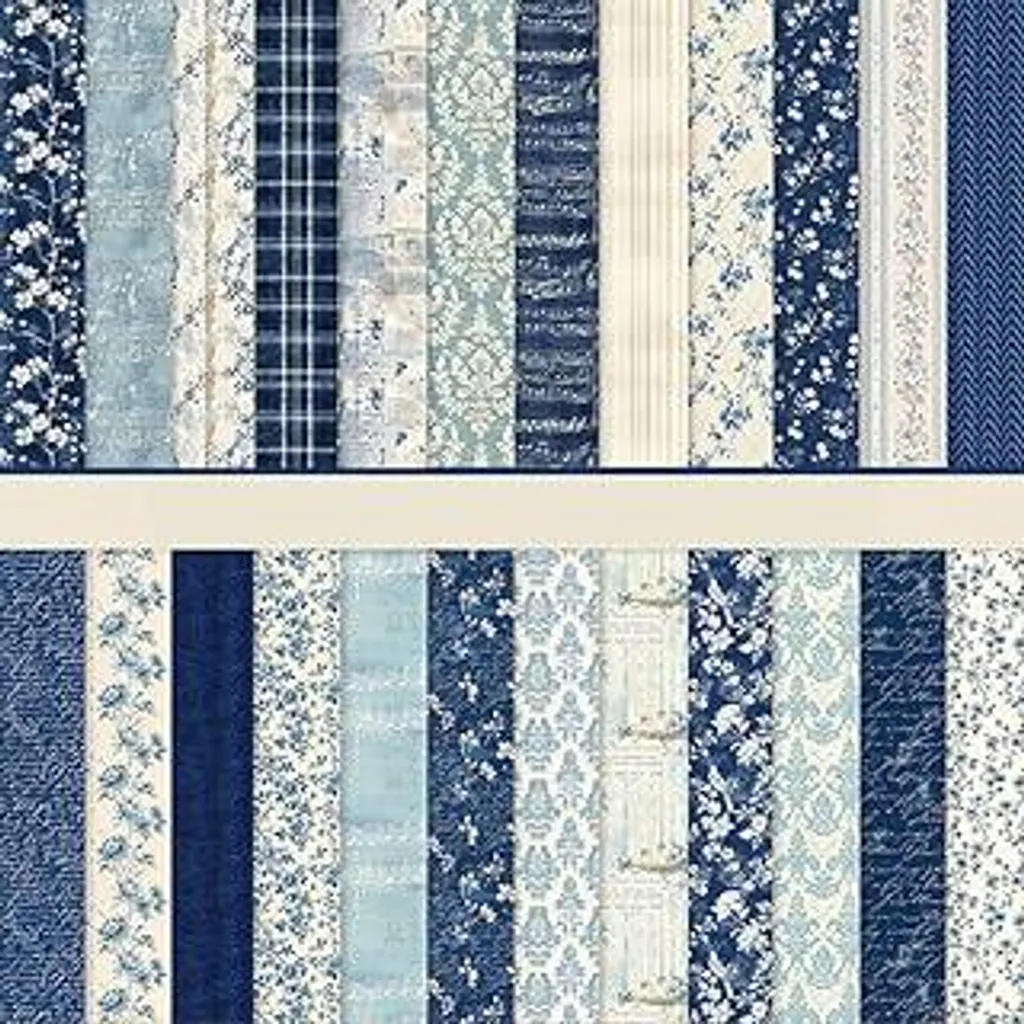 Blocco Carta Decorativa Blu per Decoupage e Scrapbook 12x12 Pollici