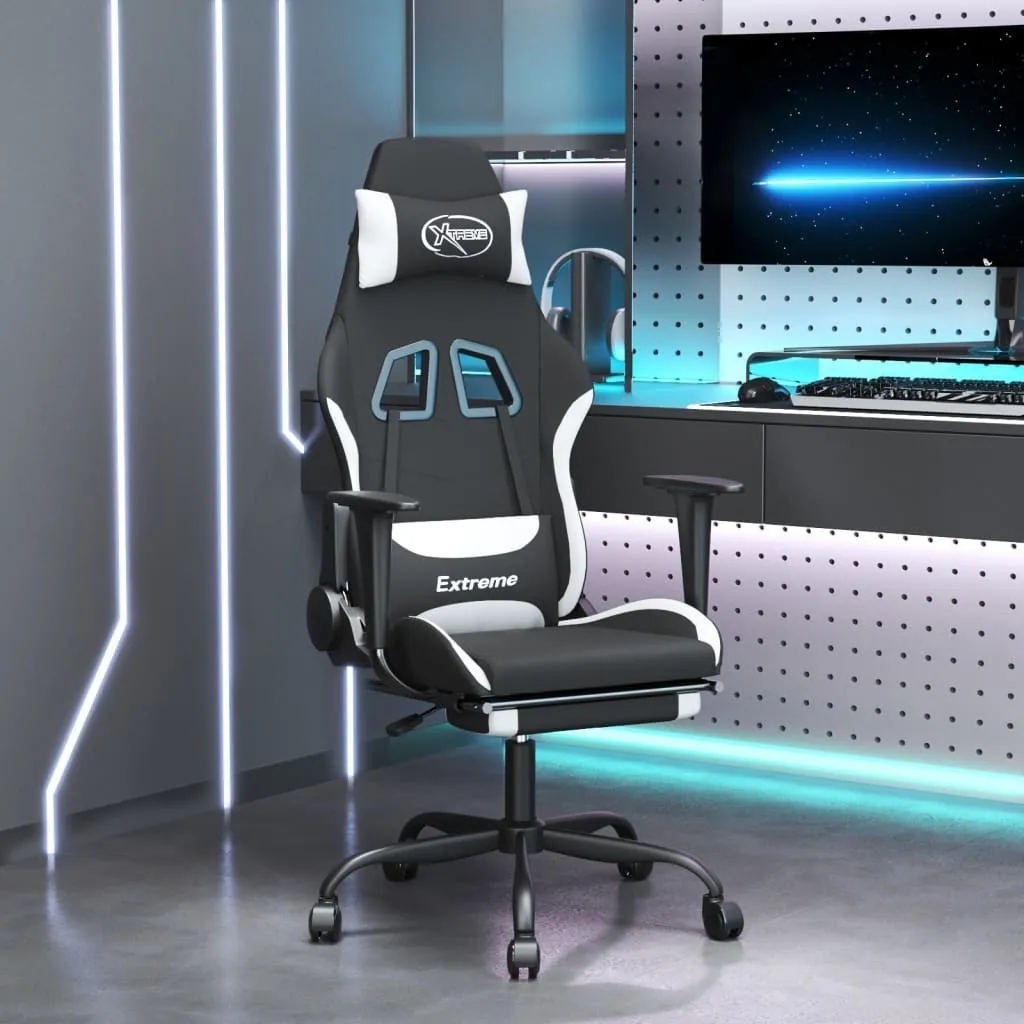 Sedia da Gaming Economica The Living Store con Poggiapiedi in Tessuto