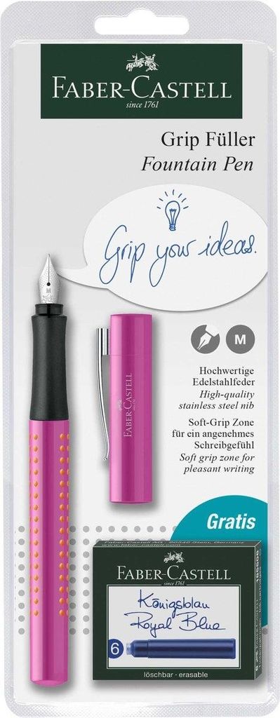 Faber-Castell 140991 Füller Grip 2010 - Feder M, sortiert, Produktbild 