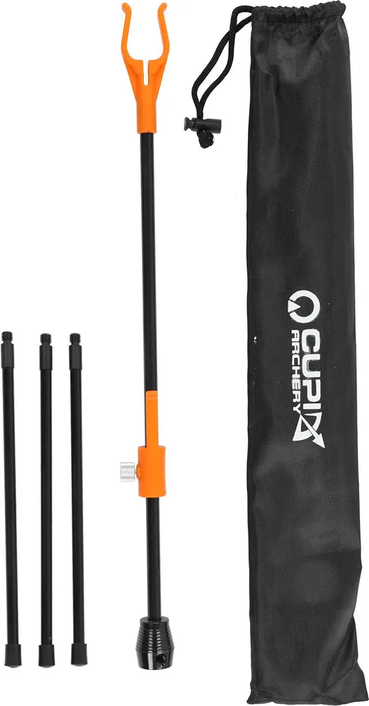 Recurve Bow Stand Regolabile in fibra di vetro Aste tiro con l'arco Rack Ultralight portatile per la caccia all'aperto Arancione