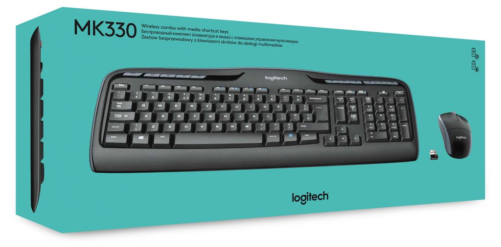 Logitech Wireless Keyboard+Mouse MK330 black retail Image du produit 