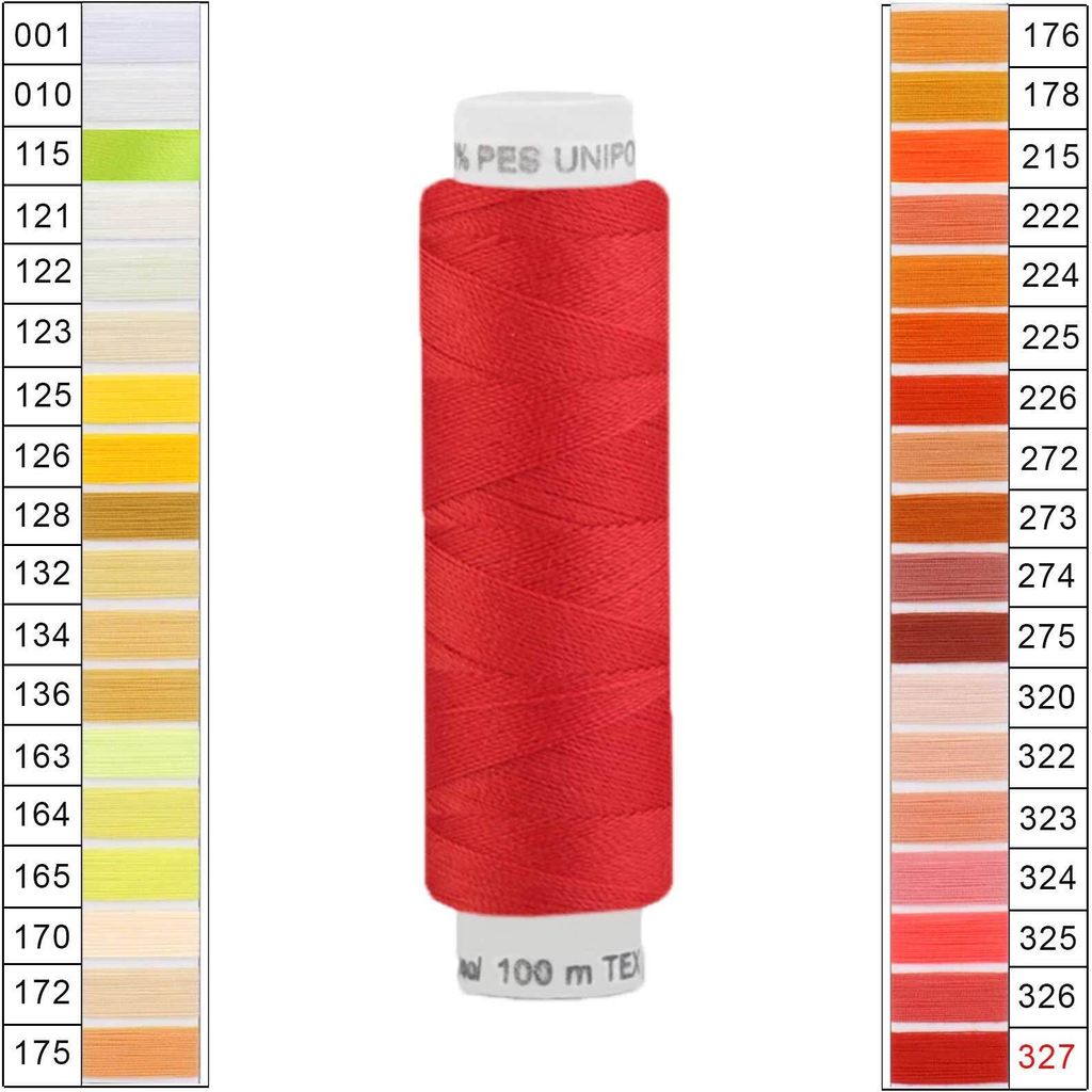 Nähgarn 10 x 100m Unipoly 120 Tex14x2 Universalnähgarn Allzweckgarn Polyester 1v6 Farbwahl, Farbe:327