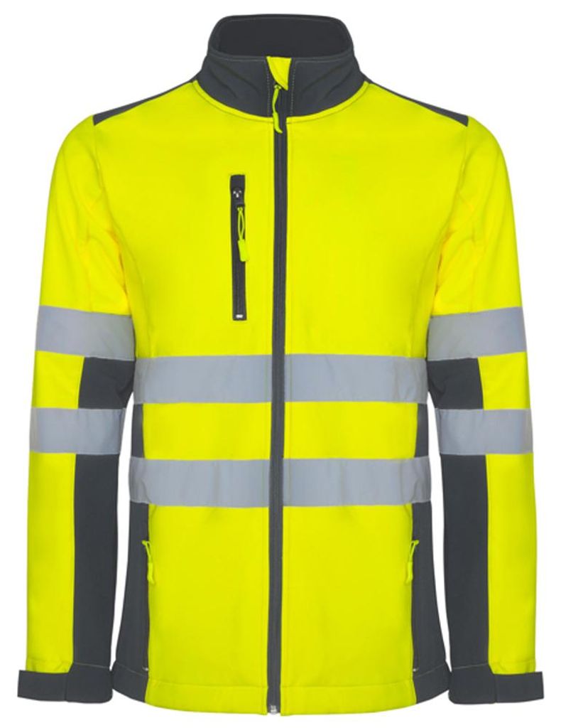 Roly Workwear - "Antares" Softshelljacke für Herren LT6005 (S) (Blei/Fluoreszierendes Gelb)