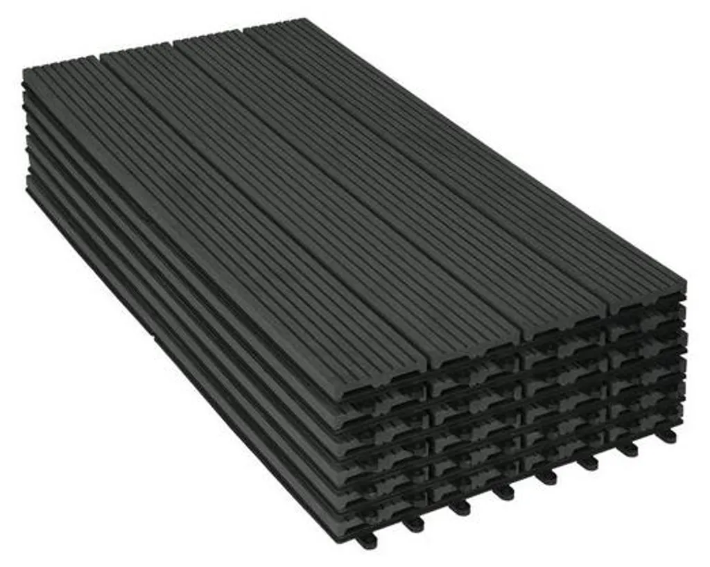 Dalles de terrasse noires 30x60x2 cm en grès cérame pour extérieur chic