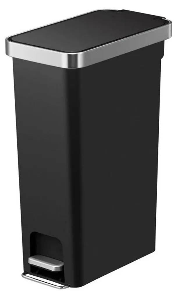 Poubelle 40L Gain de Place Noire EKO Hana Slim pour Cuisine et Bureau