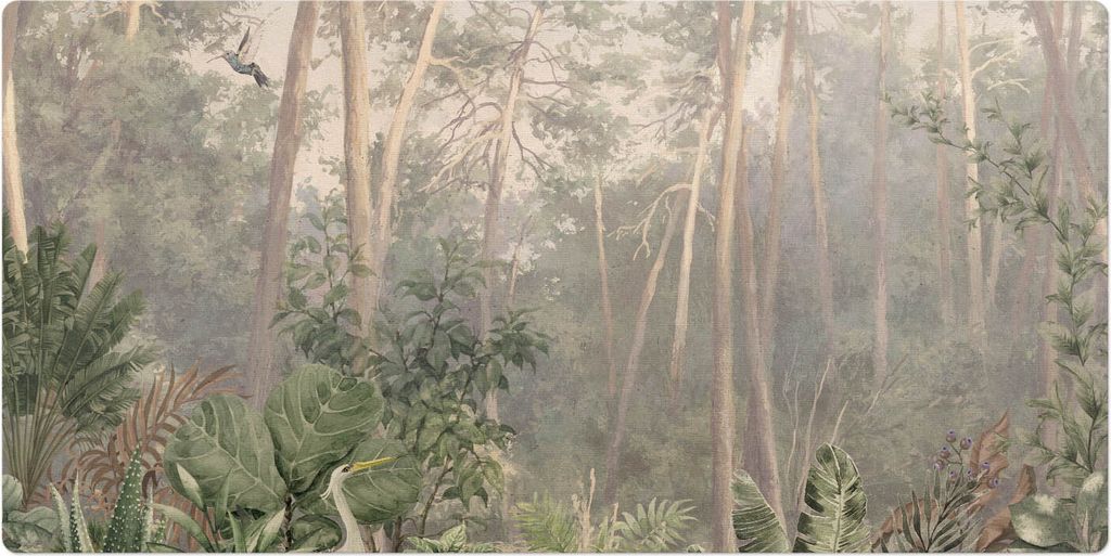Waldpanorama– Schreibtischunterlage – Schreibtisch Tischunterlage – 90x45 cm – Unterlage Groß Schreibtischmatte