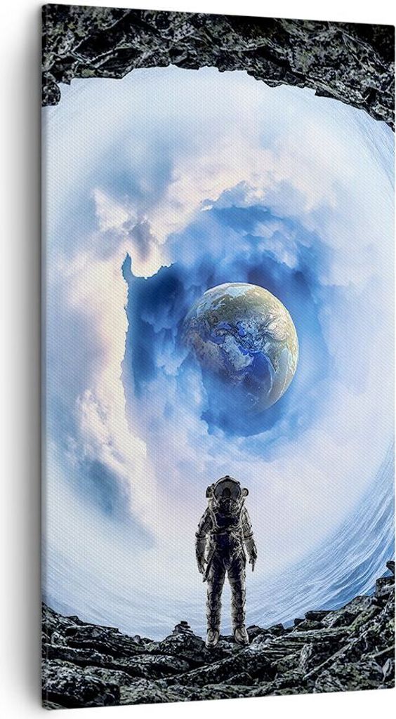 Bild auf Leinwand - Leinwandbild - Kosmos Planet - 45x80cm - Wand Bild - Wanddeko - Wandbilder - Leinwanddruck - Bilder - Kunstdruck - Wanddekorati...