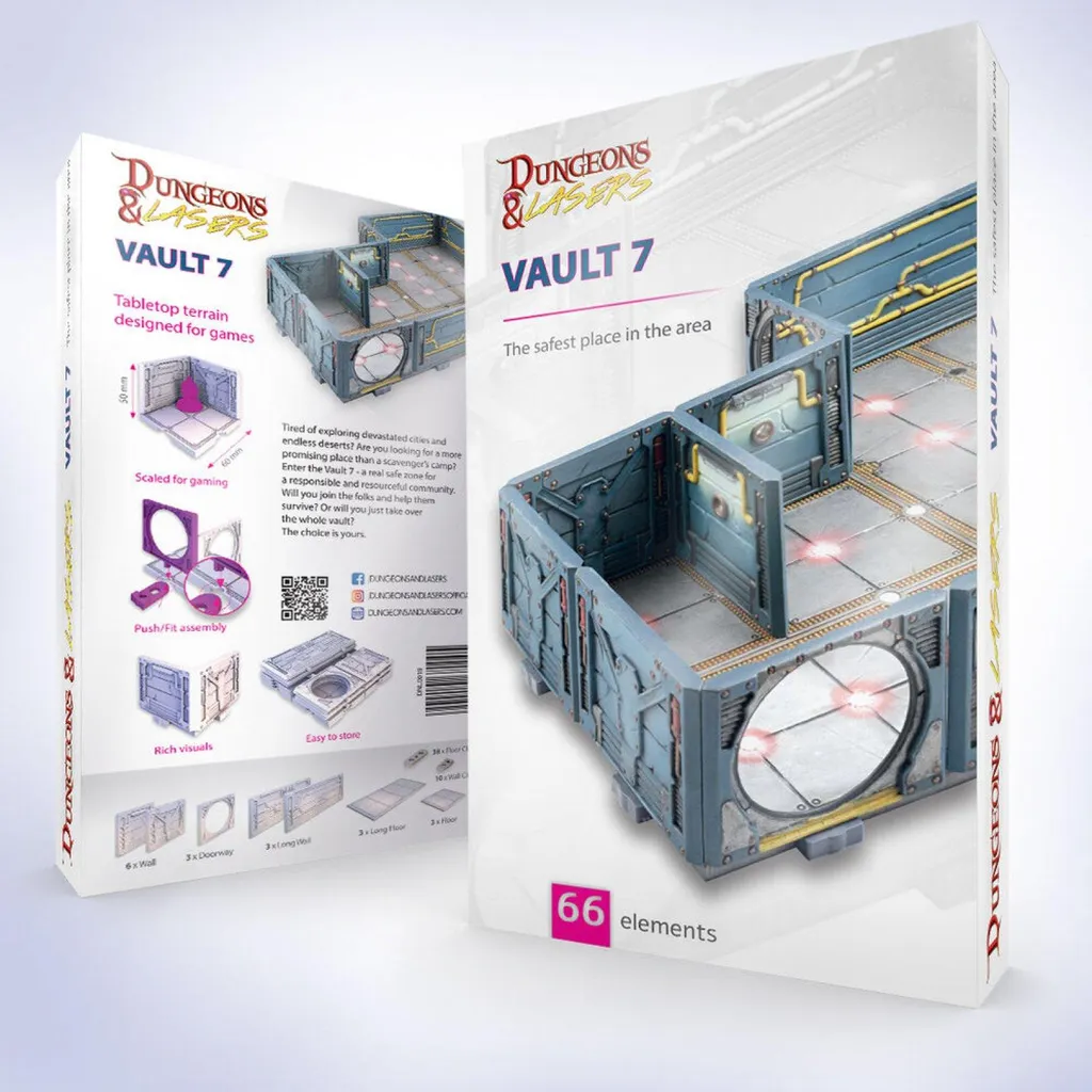 Aménagement de salle de combat Vault 7 Dungeons & Lasers pour figurines