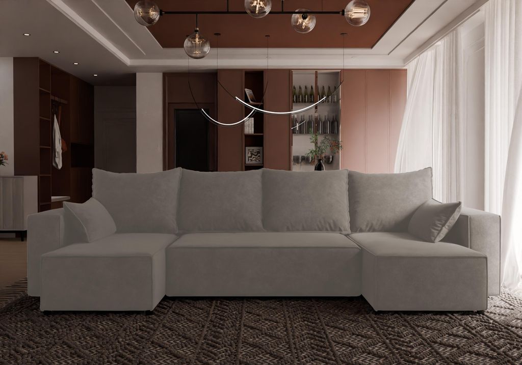 4ALL HOME Ecksofa mit Schlaffunktion Tobi U 316x145 cm - Couch - Sofa mit Bettkasten - Eckcouch - L-Form - Schlafsofa - Schlafsofa mit Bettkasten V...