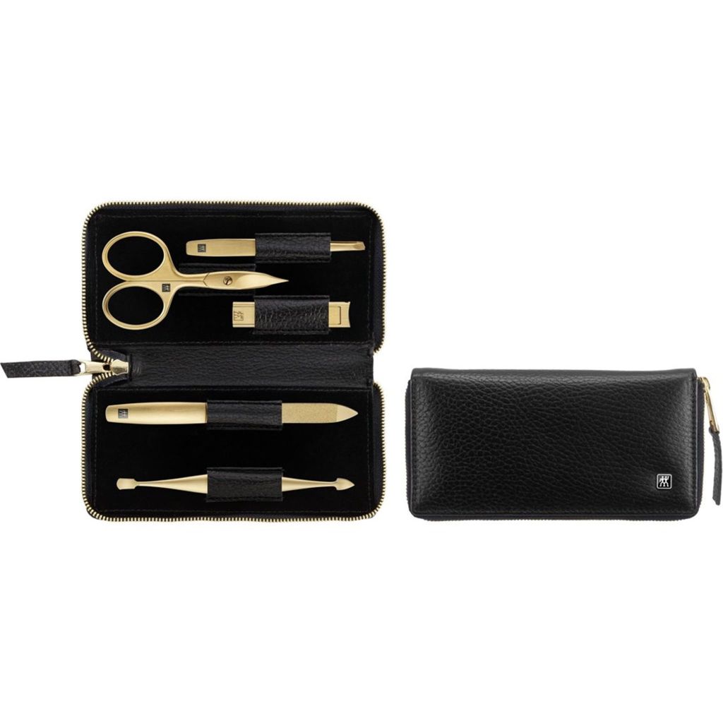 ZWILLING Twinox Manicure Set 5 Pieces Gold Edition Care for Hands and Feet Complete Set Gift Set Black