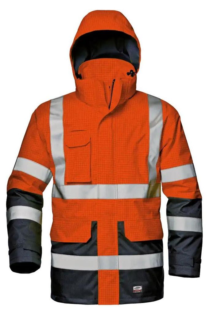 Sir Safety Microlines Complex Herren-Warnschutzjacke flammhemmend antistatisch, L, HI-VIS ORANGE/BLAU