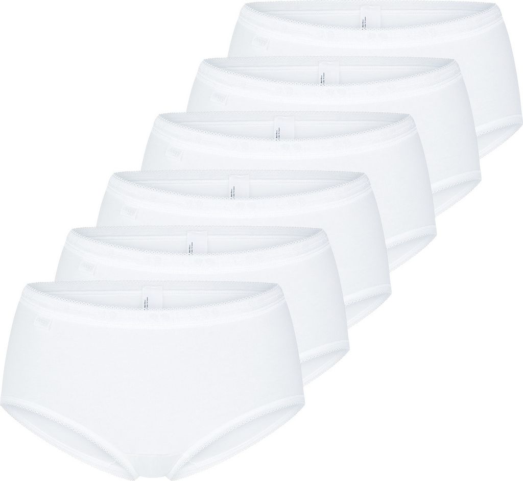 sloggi 6er Pack Basic + Midi Slip Perfekter Sitz, Mit feinen Details, Angenehm auf der Haut