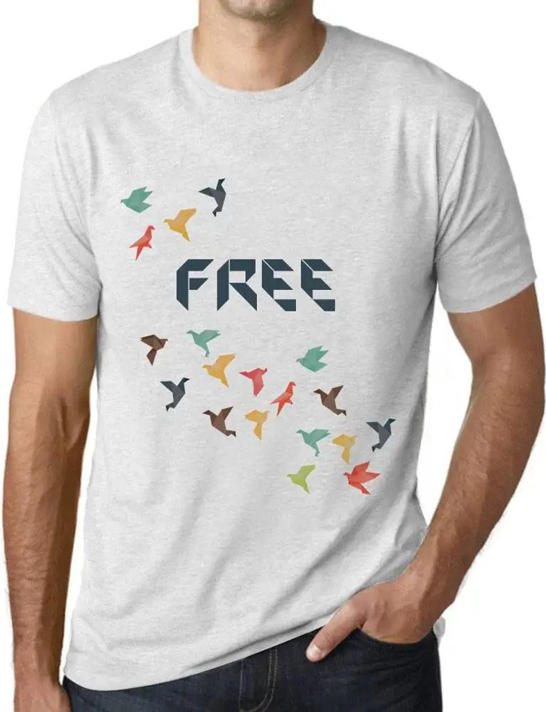 Herren Grafik T-Shirt Origami frei – Origami Free – Öko-Verantwortlich Vintage Jahrgang Kurzarm Lustige Druck Geburtstag Geschenk Mann