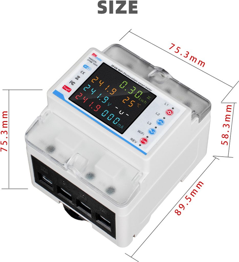 Tuya WiFi Leistungsschalter, bidirektionale Messung, Produktbild 7