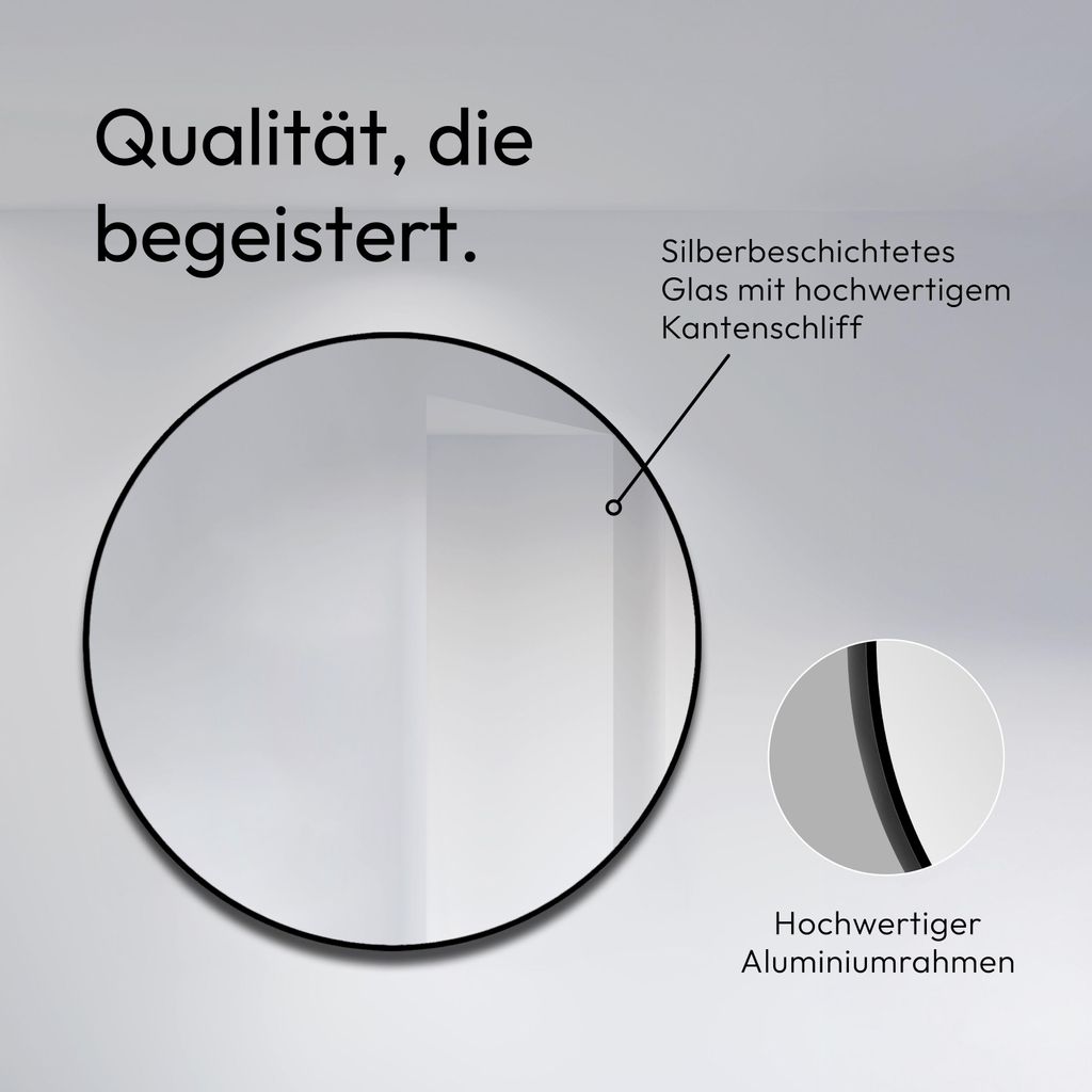 Koupelnové zrcadlo kulaté Talos Black Oros Matt Ø 120 cm - Obrázek produktu 