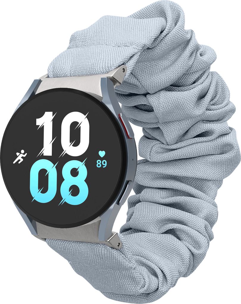 kwmobile Ersatz Armband kompatibel mit Samsung Galaxy Watch 4 / 5 / 6 Galaxy Watch 7 / FE - Smartwatch Scrunchie Haargummi Design Hellblau - Innenm...