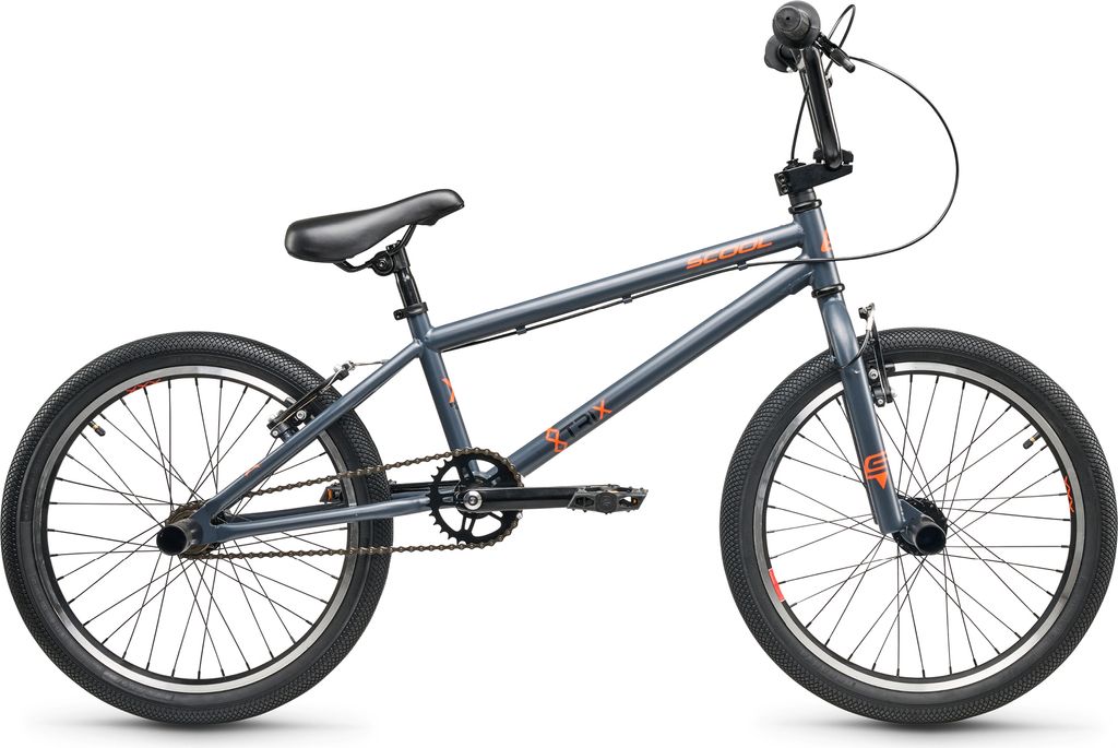 20 Zoll Kinderfahrrad, 1-Gang, Kinderfahrrad, S’COOL XtriX, ab ca. 6–9 Jahre, 115–130 cm, Dunkelgrau/Orange