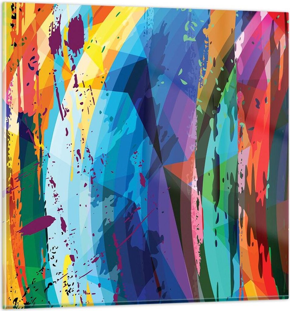 Bilder auf glas - Abstraktion modern - 70x70cm - Glasbilder - Wandbilder - Kunstdruck - zum Aufhängen bereit - Wanddekoration aus Glas - Glas Bild...