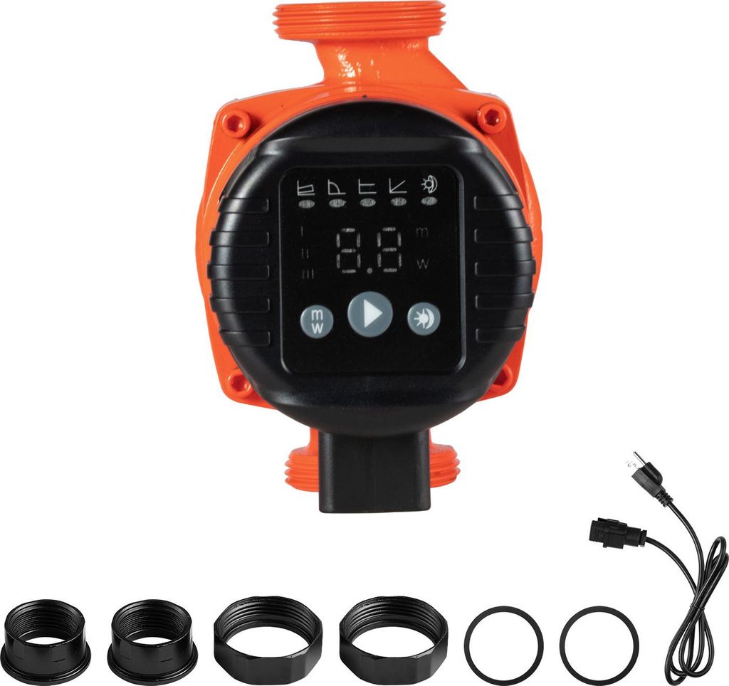 SucceBuy LPS25-4BP/130 Zirkulationspumpe, Umwälzpumpe aus Gusseisen, 42 LPM, 4 m maximale Förderhöhe, Warmwasserzirkulation, Gewindeanschluss, R...