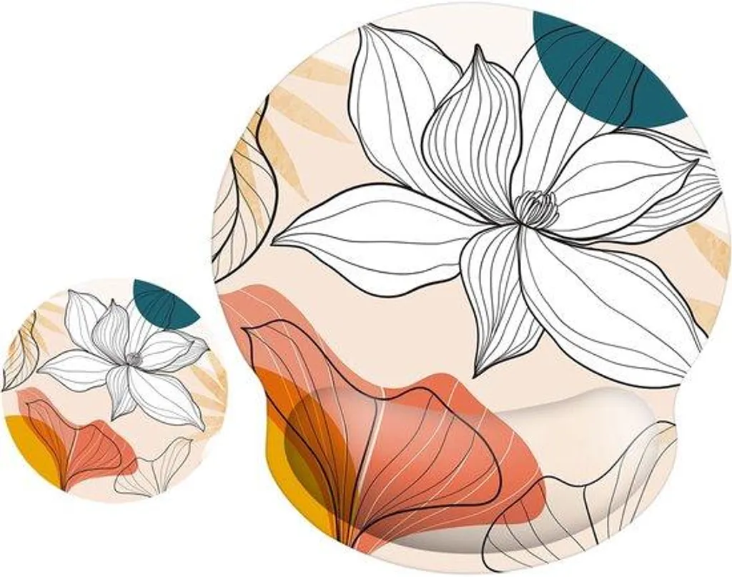Tapis de souris ergonomique rembourré motif floral 24,9 x 23,1 cm Zen
