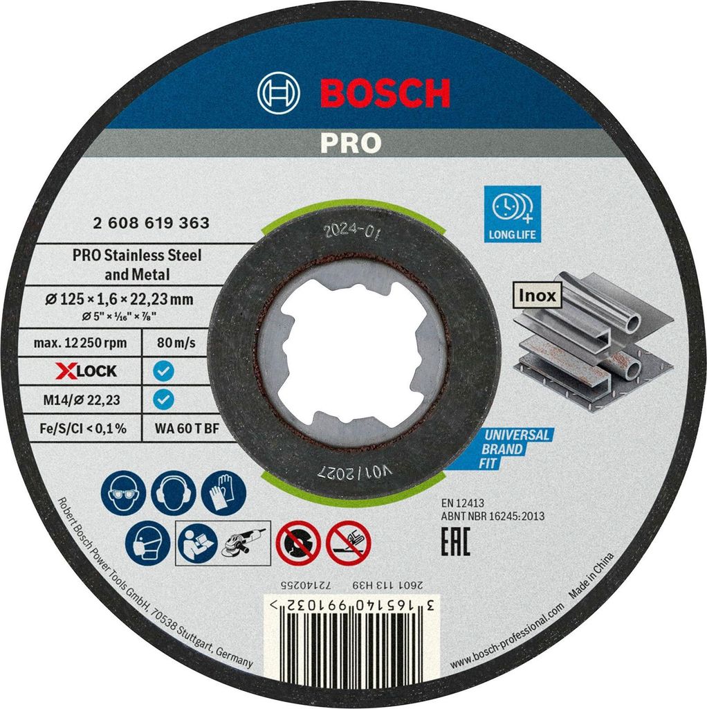 BOSCH 2608619364 10 BOSCH Trennscheiben PRO Stainless Steel Obrázok produktu 