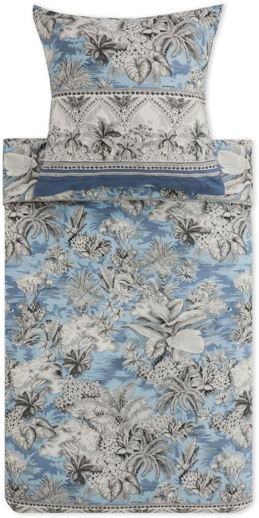 Bassetti Satin-Bettwäsche-Garnitur Boboli Farbe HELLBLAU C1 Größe 135x200+80x80
