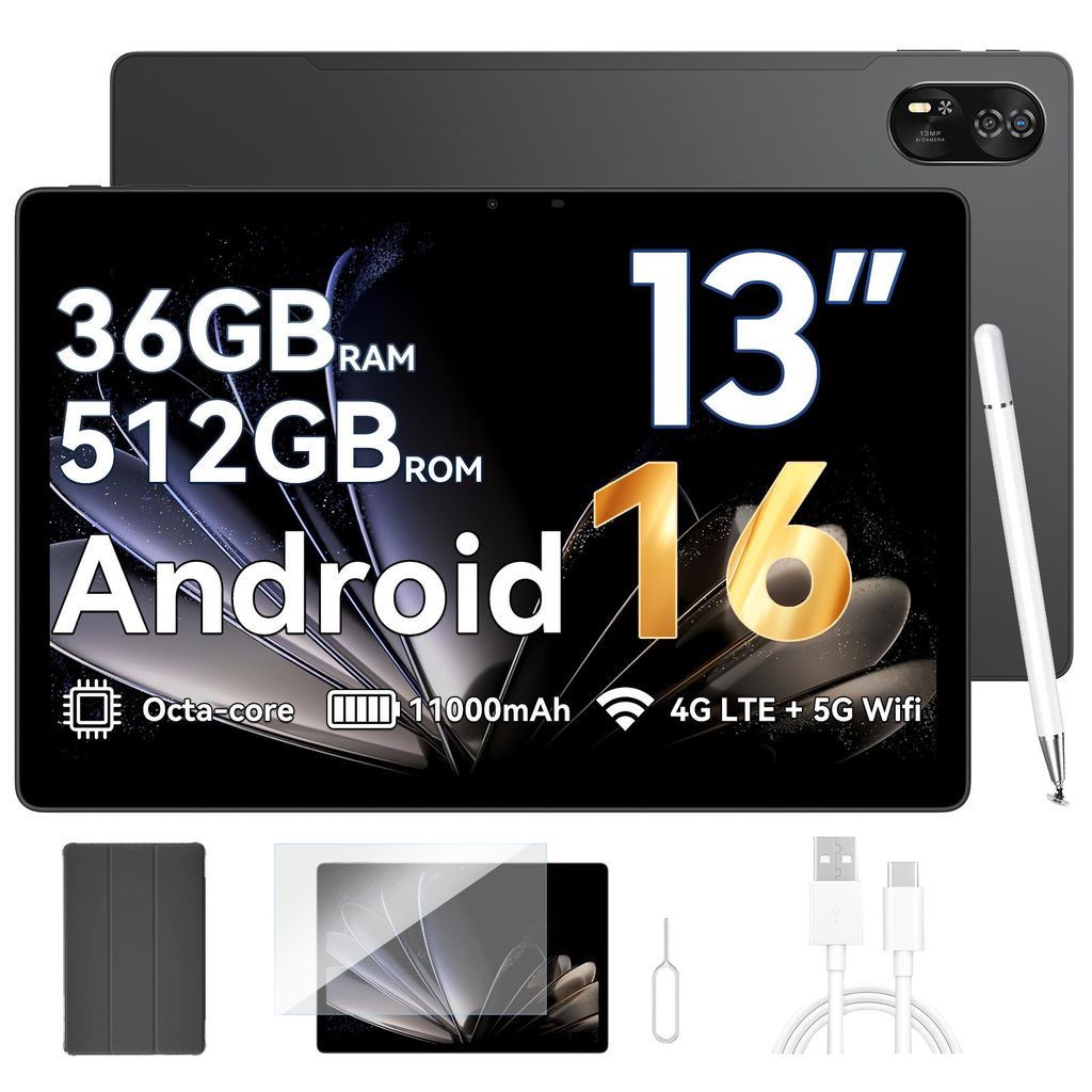 Blackview Tablet Mega8, 13 Zoll, 2K FHD, Dual 4G LTE+5G Produktbild 