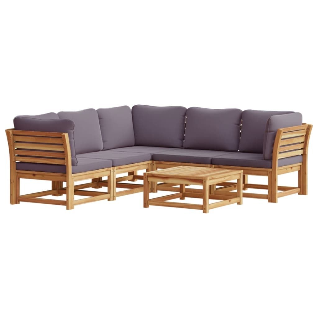 Möbel Gartenmöbel - Outdoor-Lounge - 6-tlg. Garten-Lounge-Set/Gartensofa-Set - Outdoor-Lounge-Set - mit Kissen Massivholz Akazie - Gartengarnitur...