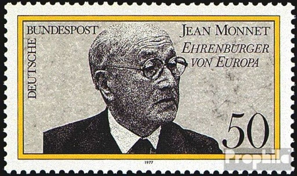 Briefmarken BRD (BR.Deutschland) 1977 Mi 926 (kompl.Ausg.) FDC Ernennung von Monnet zum Ehrenbürger Europas