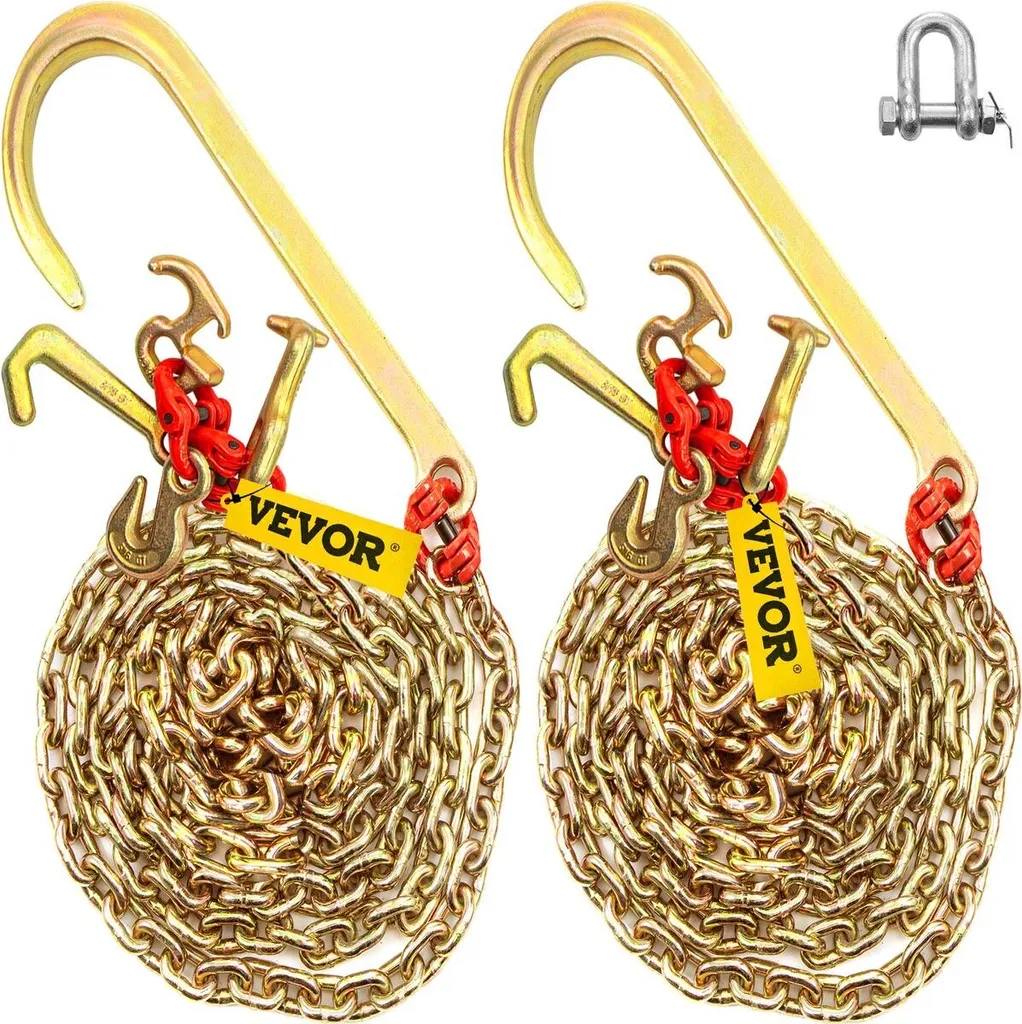 Chaîne d'arrimage pour plateau de dépannage avec crochets J de 10 pi