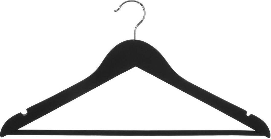 5 five simply smart - 3 kleiderbügel "rubber" schwarz aus holz