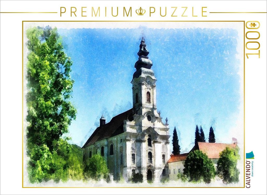 CALVENDO Puzzle Stiftskirche Engelszell, Österreich 1754 bis 1764 | 1000 Teile Lege-Größe 64x48cm Foto-Puzzle für glückliche Stunden
