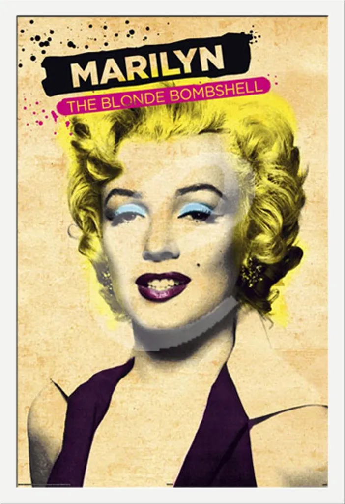 Marilyn Monroe Poster d'Arte Cornice Shinsuke Bianca MDF Vetro Acrilico