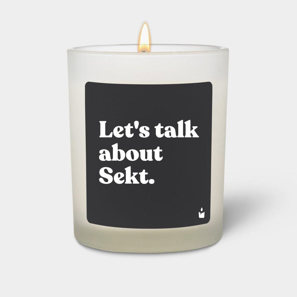 ChattyCandles Duftkerze Weiss Flowery Let's talk about Sekt.