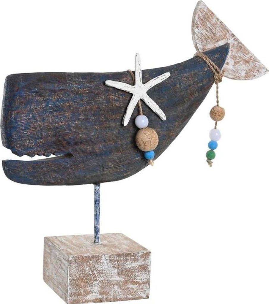 Deko-Figur DKD Home Decor Blau Harz Mango-Holz (37 x 11 x 39 cm)