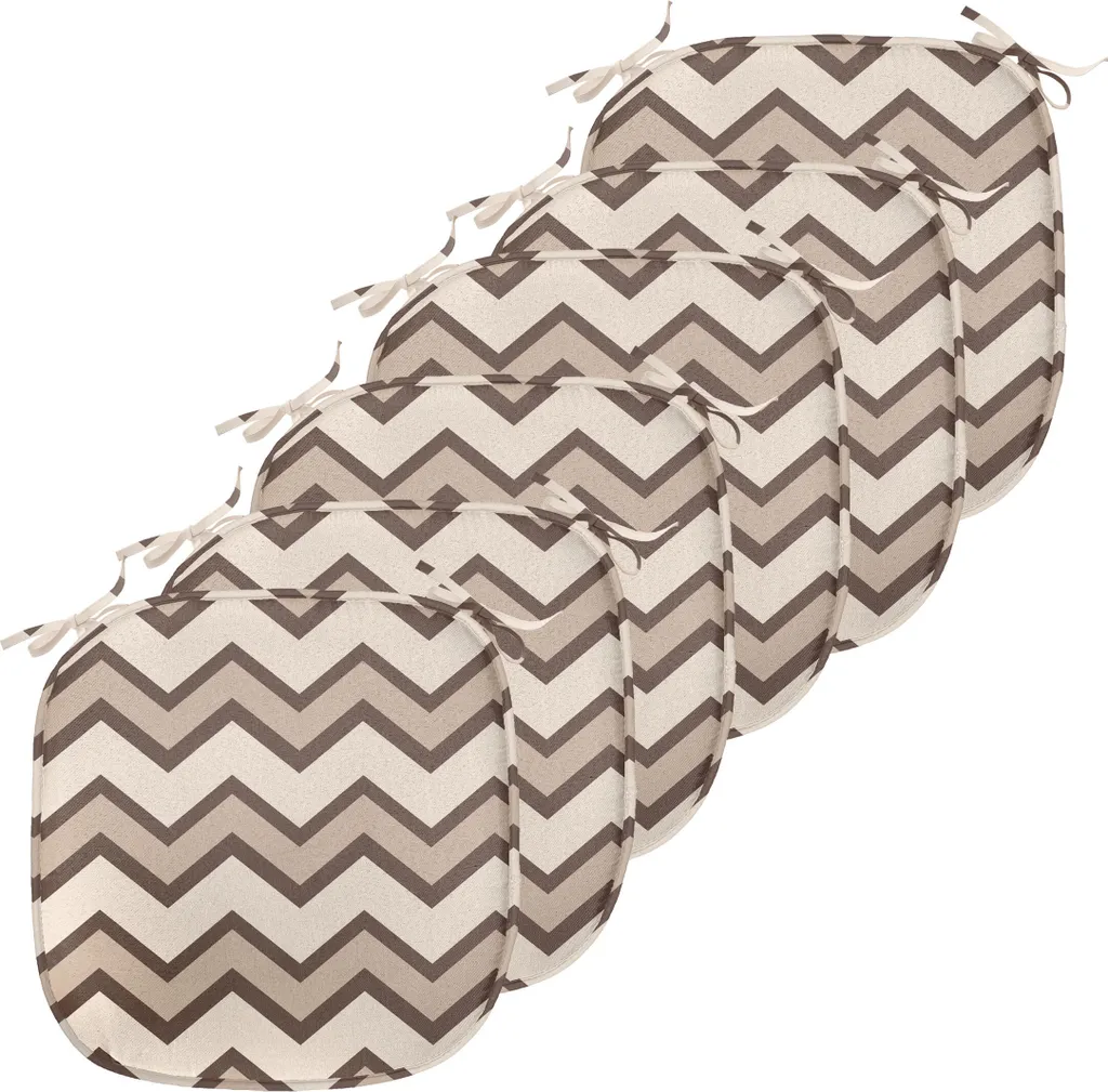 Coussin Décoratif pour Siège de Cuisine Zigzag Brun et Beige 40x40cm