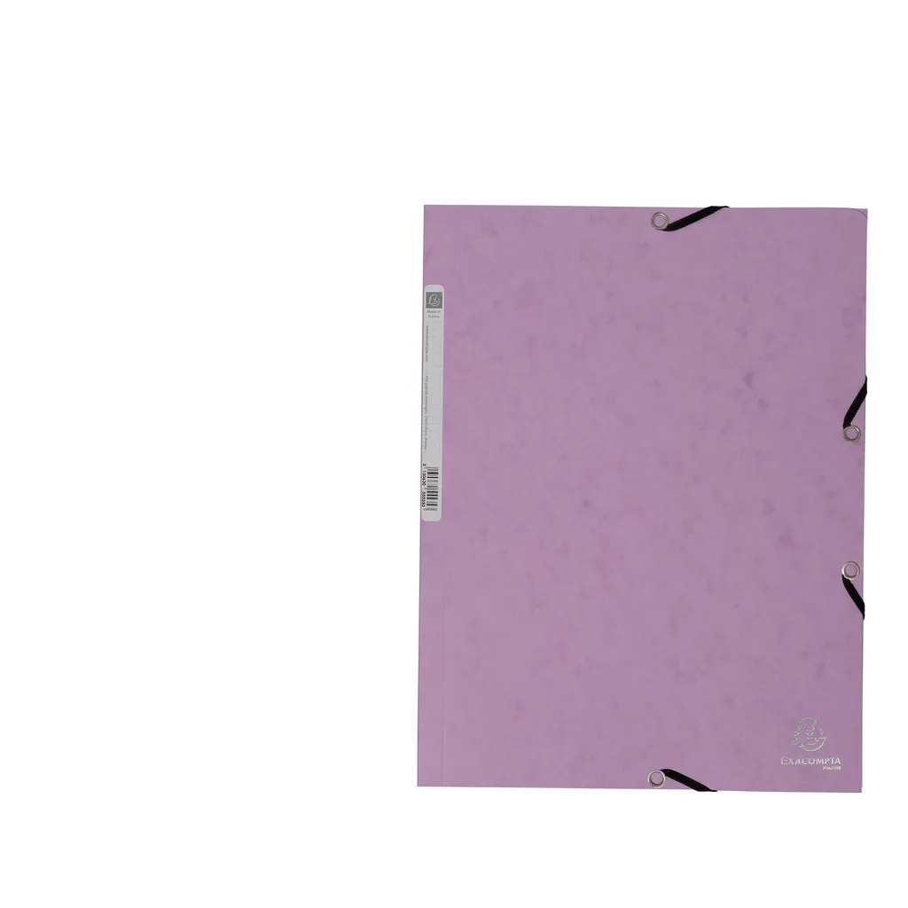 Chemise à élastiques Exacompta Aquarel A4 Mauve 400g 55535E - Lot de 25