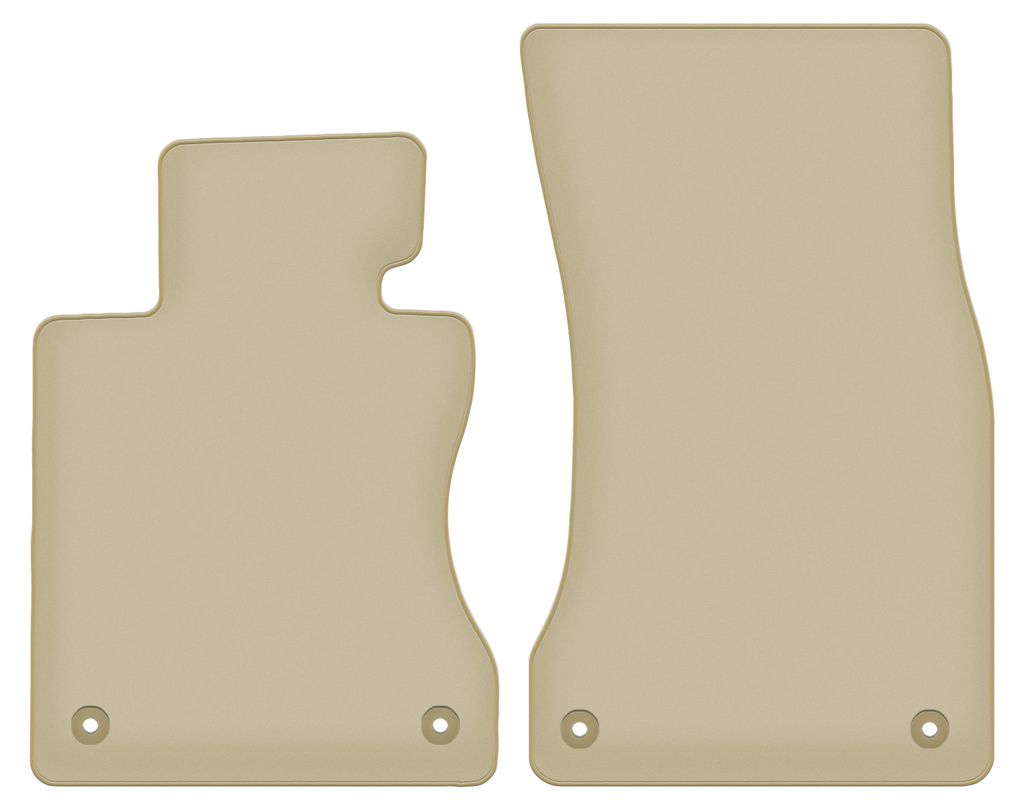 Velours-Fußmatten Vorne PREMIUM beige passend für BMW 5 E61 RZEPY (2003-2010, Kombi, Avant) – mit Befestigungen – passgenau