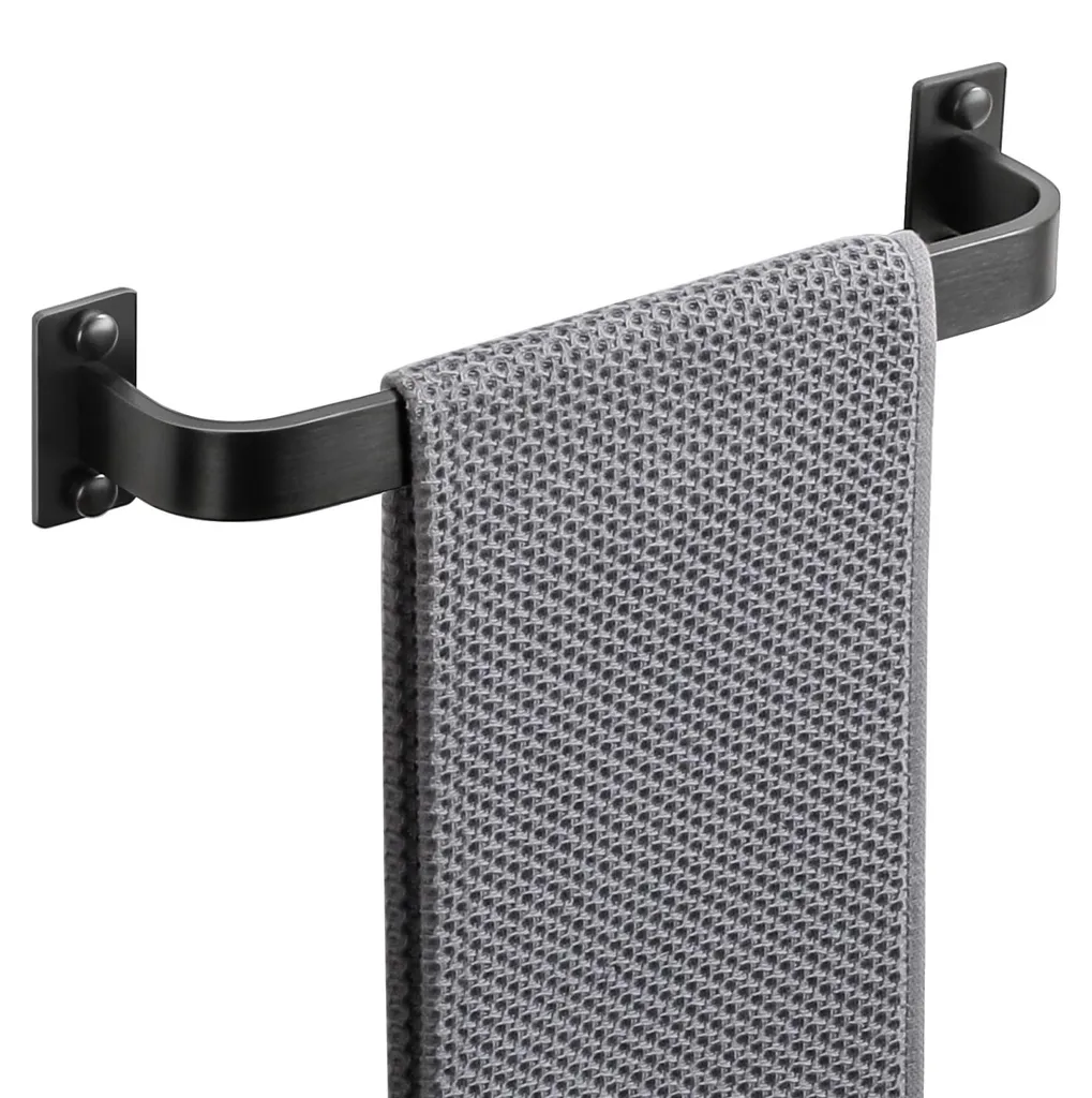 Porte-serviettes 30 cm noir gain de place pour la cuisine ou la douche