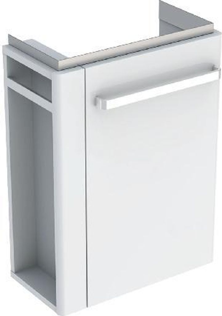 Geberit Selnova Compact - Waschtischunterschrank, 448x252x604 mm, 1 Tür, Scharniere rechts, weiß glänzend/weiß matt 501.496.00.1