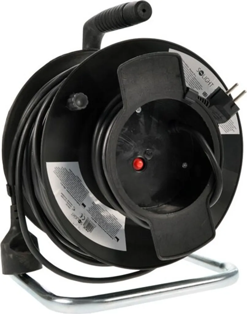 Rallonge électrique 50m sur tambour pour jardin et atelier Solight PB12