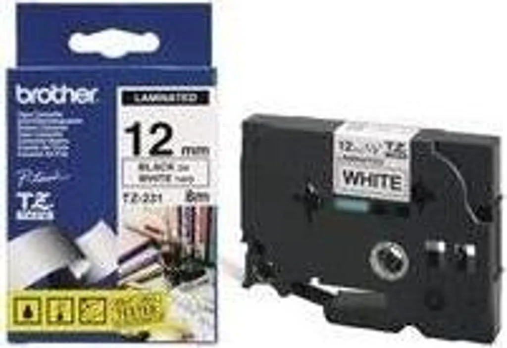 Brother P-Touch Tape Black on White (TZ231)