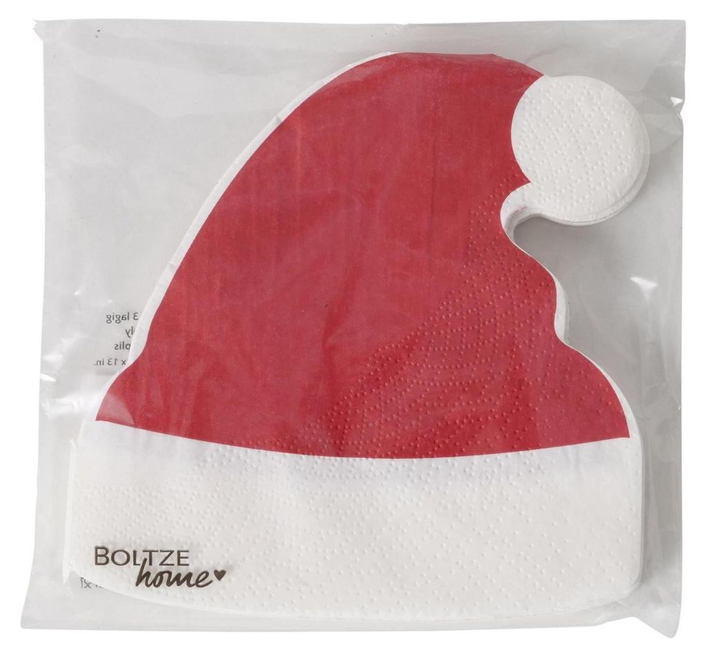 Boltze Home Servietten Weihnachtsmannmütze 12 Stk.