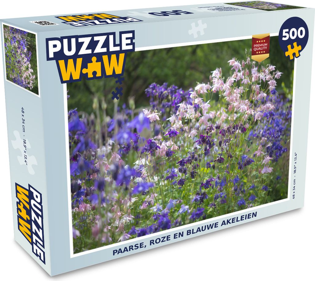 MuchoWow Puzzle 500 Teile Lila, rosa und blaue Akeleien - 500 Teile - Kinder - Selberbauen - Puzzlespiele