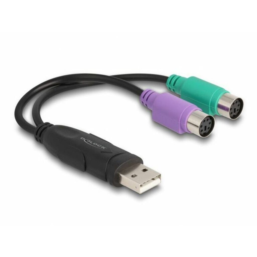 Delock - USB-Adapter - USB (M) zu PS/2 (W) - 17 cm - Schwarz