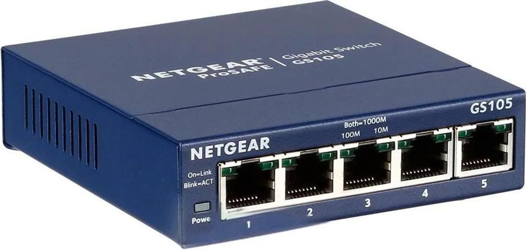 NETGEAR GS105, Nie zarządzany, Gigabit Ethernet Zdjęcie produktu 