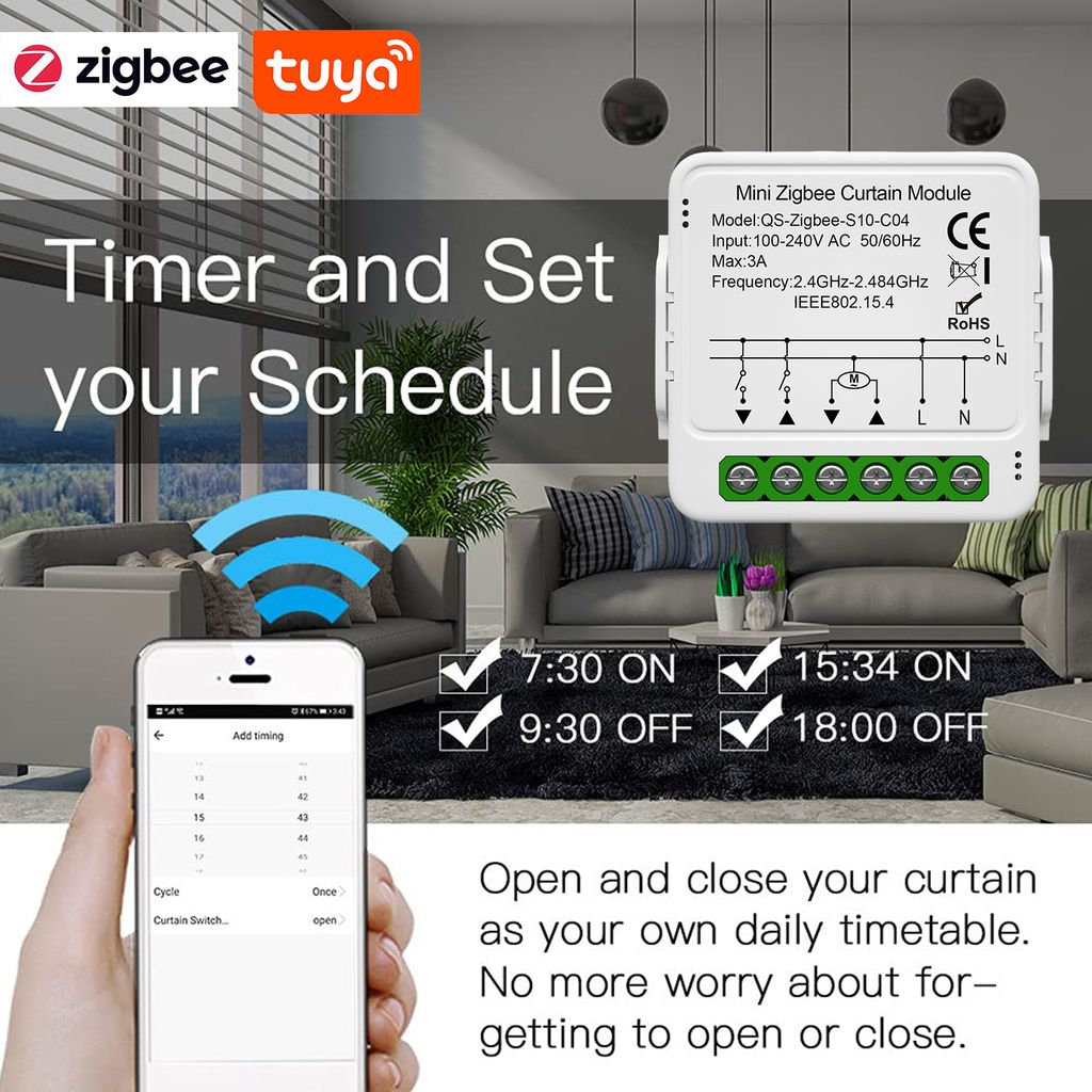 Tuya Zigbee Smart Curtain Switch-Modul Intelligentes Produktbild 3