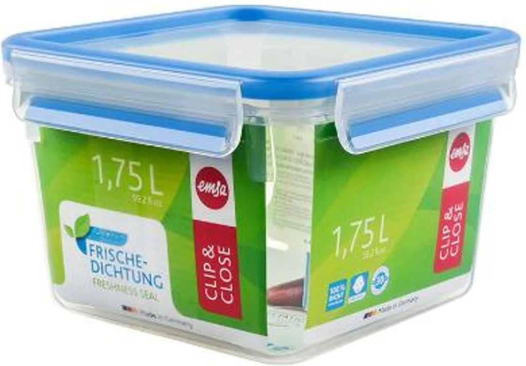 CLIP & CLOSE Frischhaltedose 1,75 Liter (transparent/blau, Produktbild 