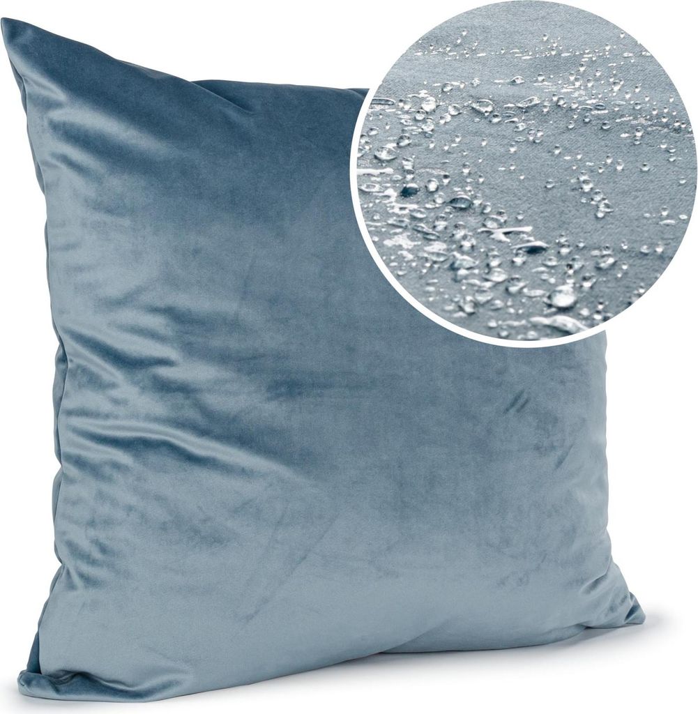 Dekokissen Kissenhülle mit Reißverschluss Sofakissen 40x40cm ohne Füllung Einfarbig Samt Uni Petrol