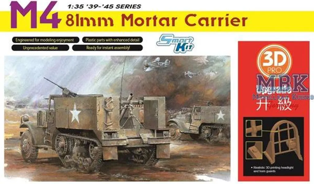 Mortier Carrier M4 81 mm Dragon 6361 Smart Kit avec Détails Améliorés